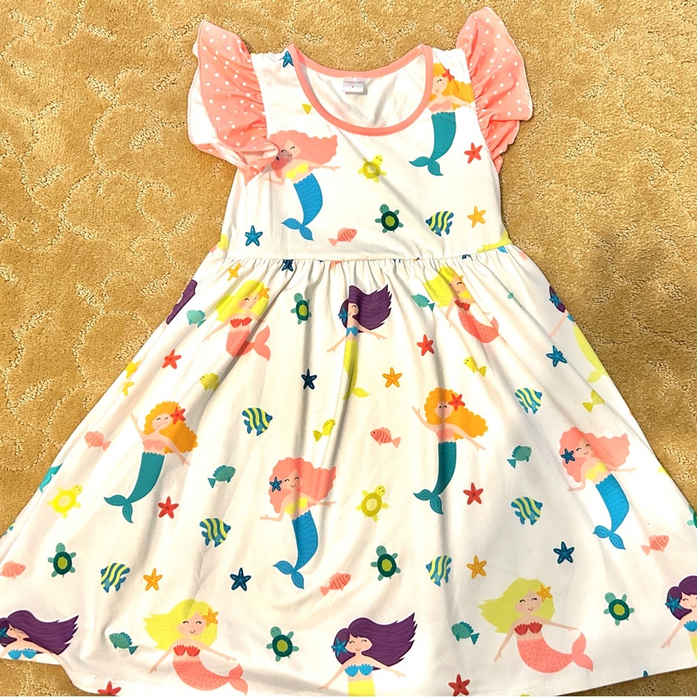 Penelope Plumm Adorable Girls Size 8 Mermaids spring summer dress